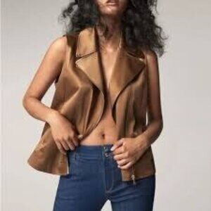 Mossimo Dutti NWT Women's Vest Bronze Moto Zip Size XS